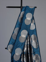 Blue soft silk saree with elegant zari border and pallu