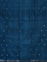 Blue soft silk saree with elegant zari border and pallu