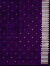 Purple satin silk saree with elegant festive zari detailing