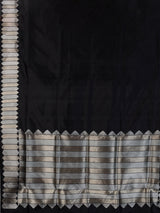 Black satin silk saree with rich zari border and pallu