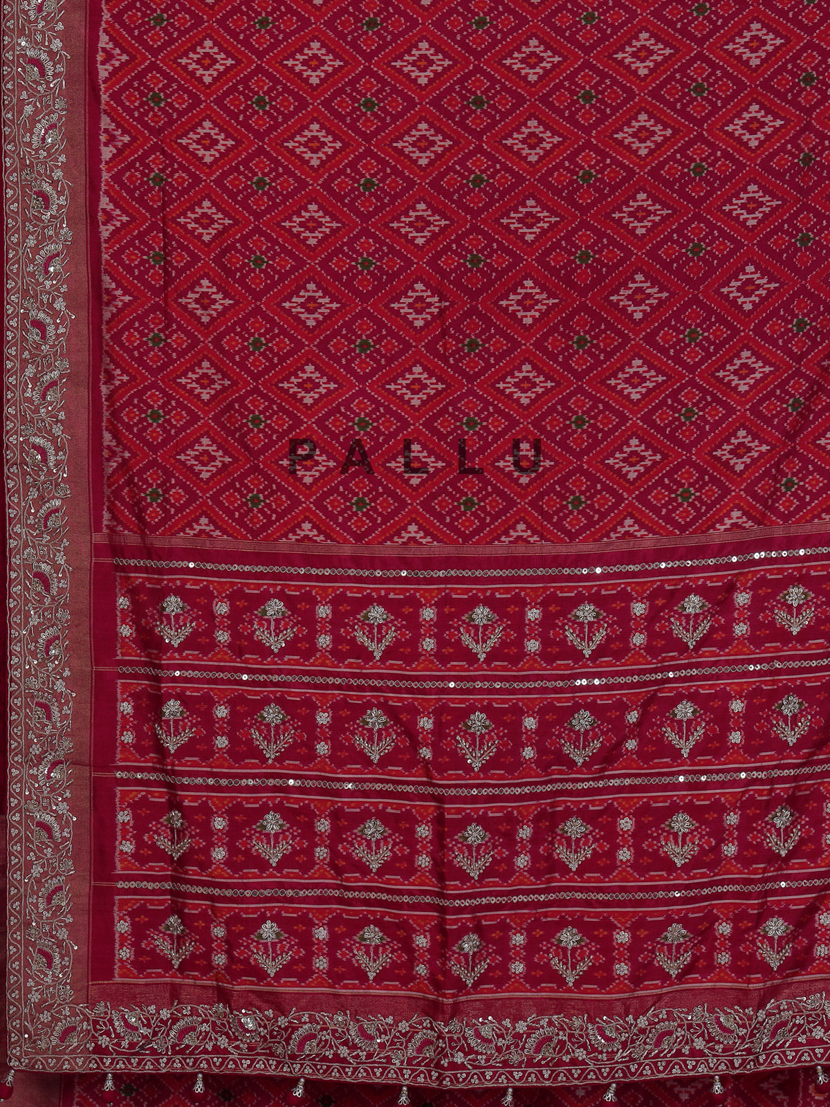 Rani pink pure hyderabadi patola silk designer festive saree