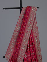 Rani pink pure hyderabadi patola silk designer festive saree