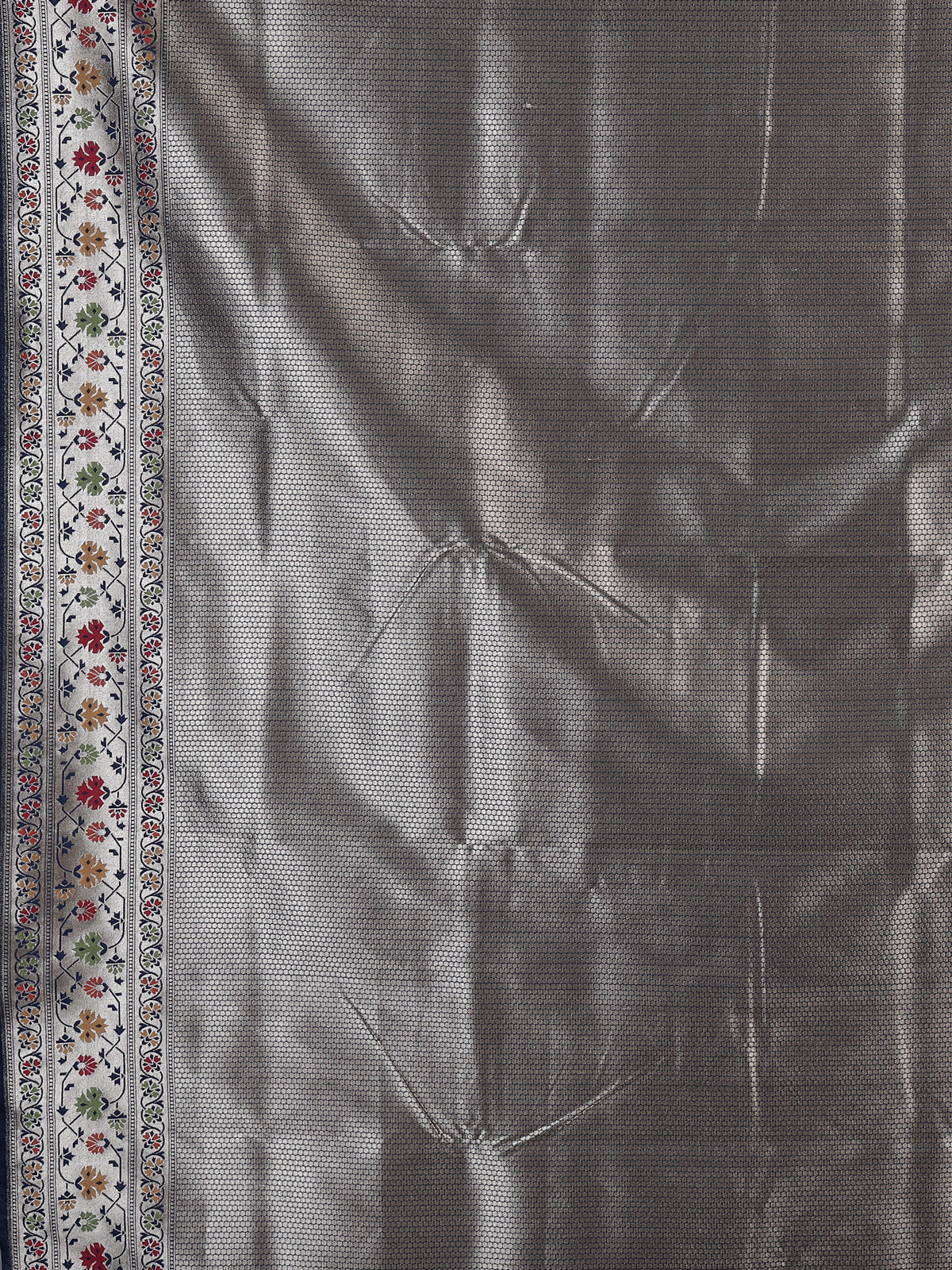 Navy paithani silk saree with floral zari woven elegance