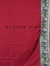 Black and red patola silk saree with bird motifs