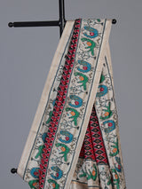 Black and red patola silk saree with bird motifs
