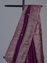 Purple dola silk saree with elegant butti pallu design