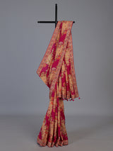 Rani pink rankat dola silk printed designer festive saree