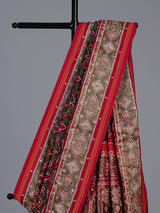 Maroon art patola silk saree with elegant traditional craftsmanship