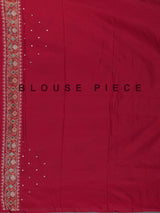 Red art patola silk saree with elegant stone work