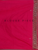 Rani pink art patola silk saree with bird motif design
