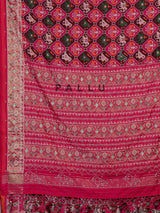 Maroon rani pink art patola silk designer festive saree