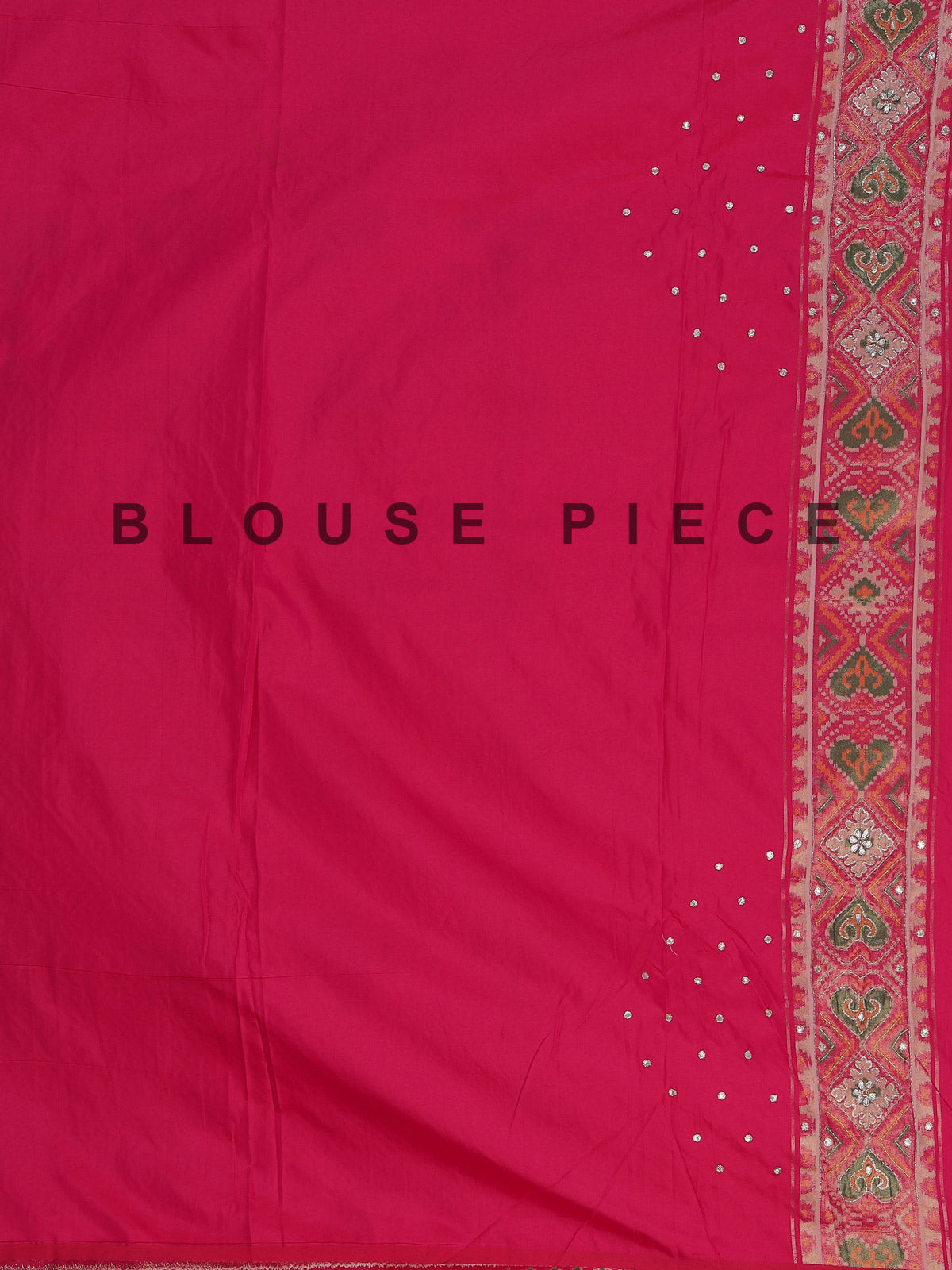 Rani pink art patola silk saree with rich stone work