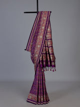 Purple art patola silk saree with rich zardosi detailing