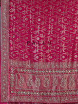 Rani pink modal satin silk bridal designer festive saree