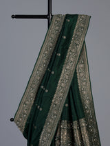 Green dola silk saree with rich butti elegance