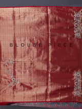 Blue kanjivaram tissue silk saree with floral festive zari detailing
