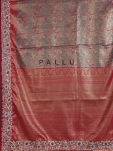 Blue kanjivaram tissue silk saree with floral festive zari detailing