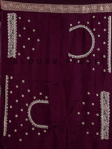 Wine bandhani semi georgette saree with elegant tassel pallu detailing