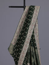 Green bandhani semi georgette saree with tassel pallu elegance