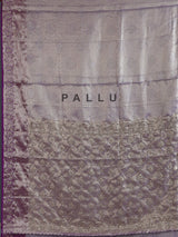 Pastel lilac purple kanjivaram tissue silk saree with zari elegance
