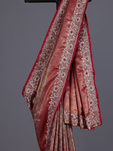Red kanjivaram tissue silk saree with elegant floral zari craftsmanship