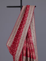 Rani pink semi georgette bandhani saree with festive tassel pallu