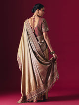 Gold tissue silk zardosi festive ready saree