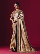Gold tissue silk zardosi festive ready saree