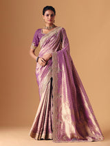 Purple dola silk designer occasion saree