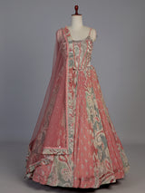 Elegant peach silk designer lehenga choli with dupatta