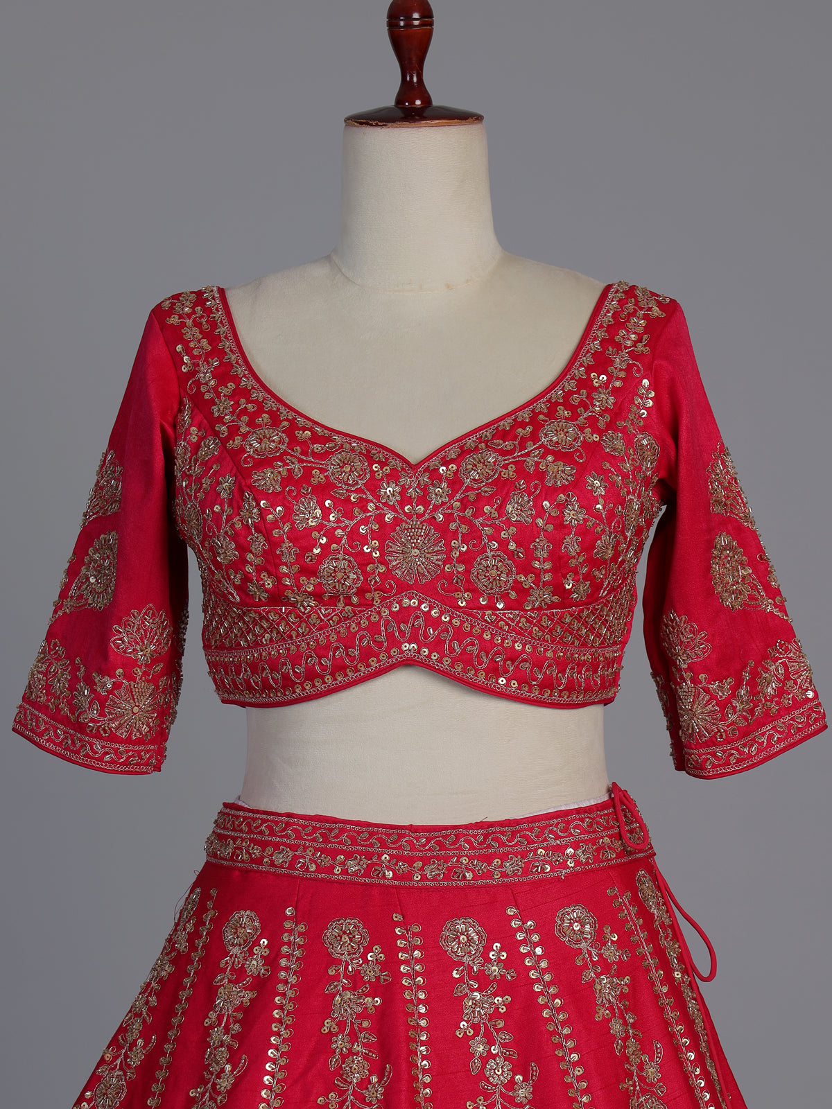 Rani pink raw silk designer lehenga choli