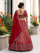 Rani pink silk bridal lehenga choli with dupatta