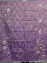 Lavender purple shaded silk unstitched designer lehenga choli with dupatta