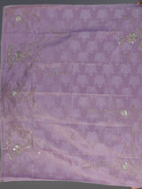 Lavender purple silk unstitched embellished lehenga choli with dupatta