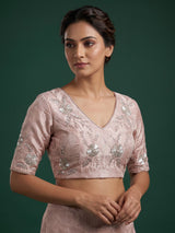 Elegant peach silk unstitched lehenga choli with dupatta