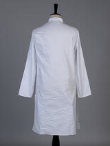Classic white thread work cotton blend kurta set ensemble for men