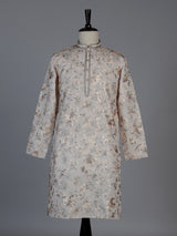 Cream floral printed cotton blend festive kurta suit for men