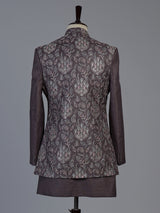 Wine majestic mens brocade silk indo western