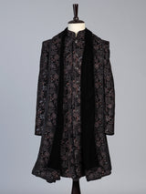 Black regal men velvet indo western set