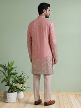 Onion pink elegant wedding mens kurta suit