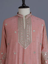 Onion pink elegant wedding mens kurta suit