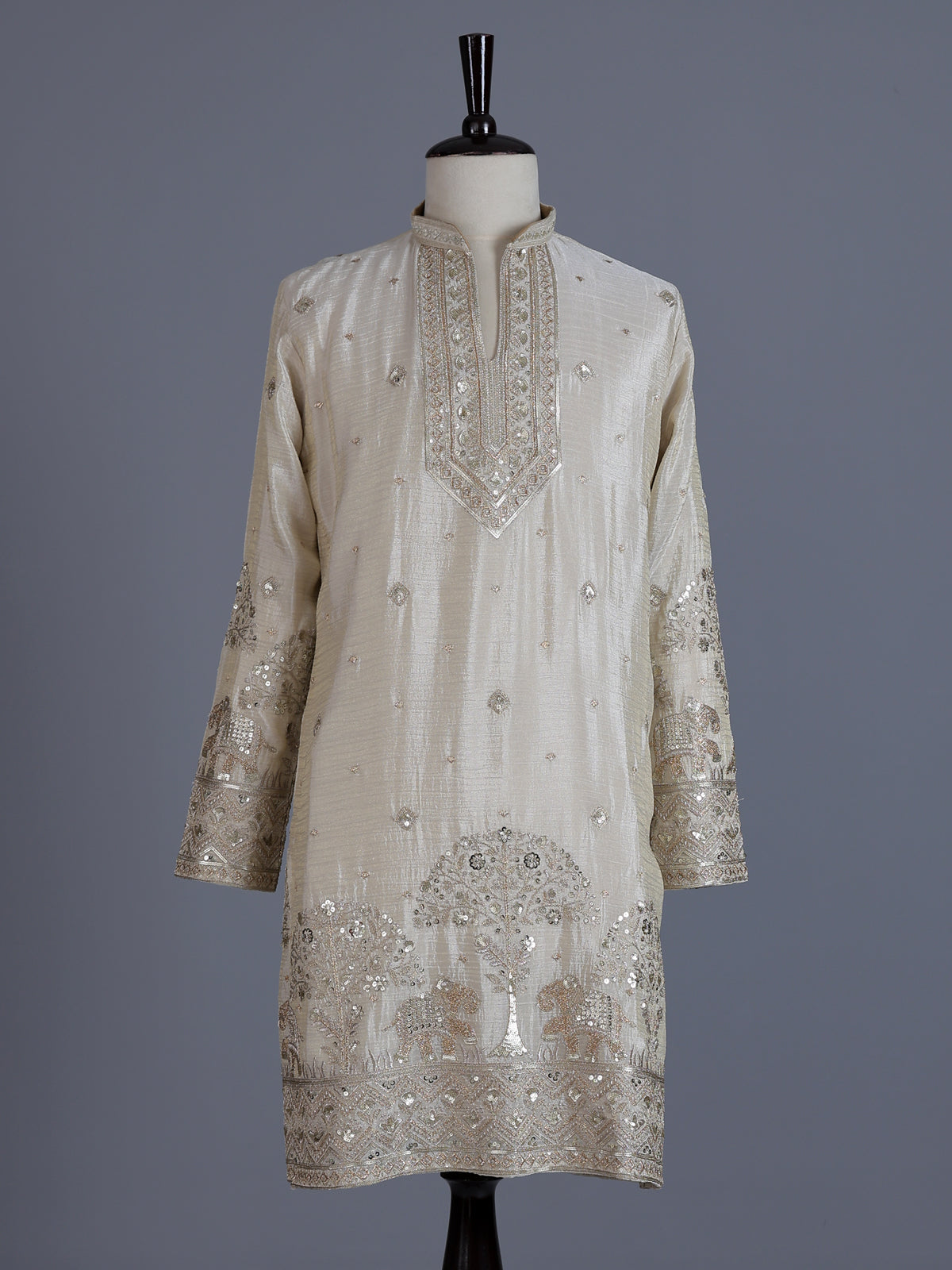 Cream premium festive wear mens kurta pant