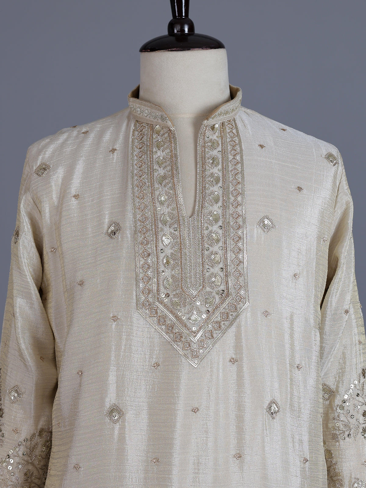 Cream premium festive wear mens kurta pant