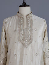 Cream premium festive wear mens kurta pant