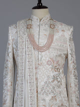 Off white regal groom sherwani with dupatta