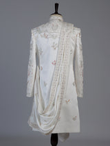 Off white regal groom sherwani with dupatta