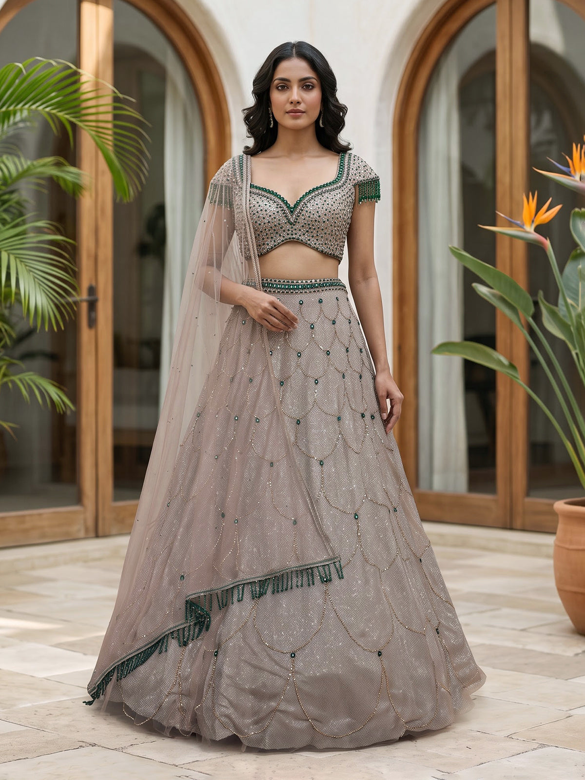 Blush pink luxury embroidered lehenga choli