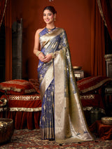 Lavender elegant banarasi silk saree