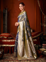 Lavender elegant banarasi silk saree