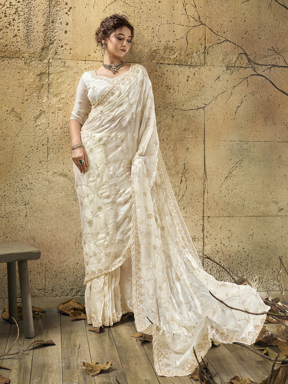 White luxe elegance designer saree